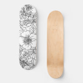 Elegantes handgezeichnetes Blumendoodles-Design Skateboard (Vorderseite)