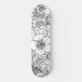 Elegantes handgezeichnetes Blumendoodles-Design Skateboard (Vorderseite)