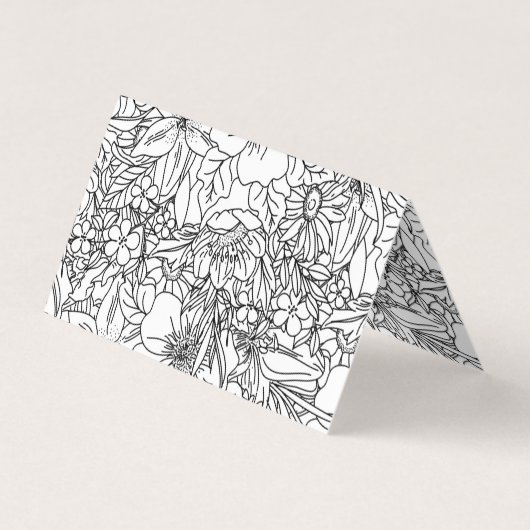 Elegantes handgezeichnetes Blumendoodles-Design Visitenkarten (Rückseite)