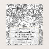 Elegantes handgezeichnetes Blumendoodles-Design Visitenkarten (Innenseite Aufgefaltet)