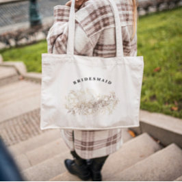Elegantes handgezeichnetes botanisches Bridesmaid- Tragetasche
