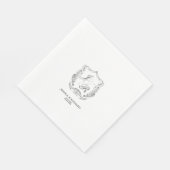 Elegantes handgezeichnetes Hochzeitmonogramm-Wappe Serviette (Ecke)