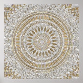 Elegantes handgezeichnetes Mandala-Design Poster (Vorne)