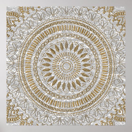 Elegantes handgezeichnetes Mandala-Design Poster (Vorne)