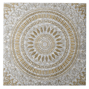 Elegantes handgezeichnetes Mandalendesign Fliese