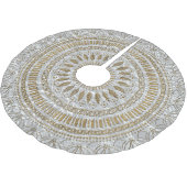 Elegantes handgezeichnetes Mandalendesign Polyester Weihnachtsbaumdecke (Schrägansicht)