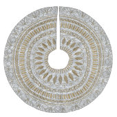 Elegantes handgezeichnetes Mandalendesign Polyester Weihnachtsbaumdecke (Vorderseite)