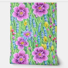 Elegantes, handgezeichnetes Muster schöner Blume Tapete