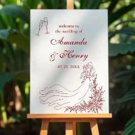 Elegantes handgezeichnetes Paar Hochzeit Begrüßung