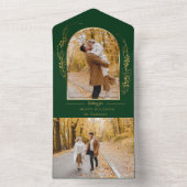 Elegantes handgezogenes Gold-Holly-Arch-Foto All In One Einladung (Innen Boden)