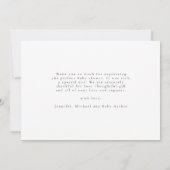 Elegantes Handlettern Script 3 Foto New Baby Dankeskarte (Rückseite)