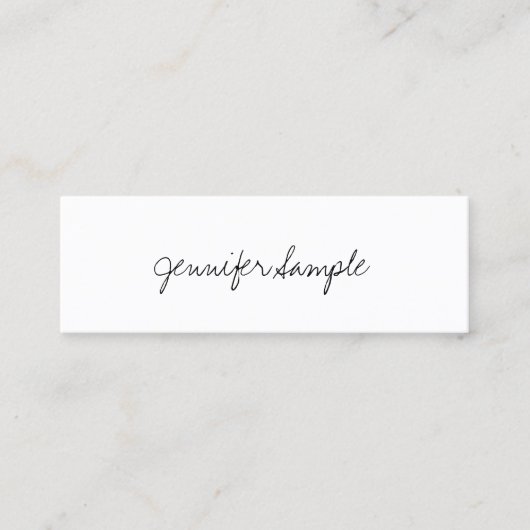 Elegantes Handskript-berufliche einfache Schablone Mini Visitenkarte (Vorderseite)