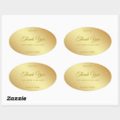 Elegantes Handwriting Danke Text Gold Template Ovaler Aufkleber (Blatt)