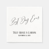 Elegantes Handwriting Einfache Best Day-Ever Serviette (Vorderseite)