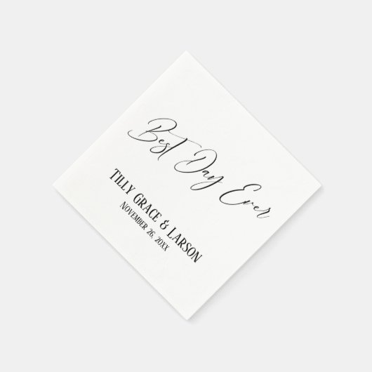 Elegantes Handwriting Einfache Best Day-Ever Serviette (Ecke)