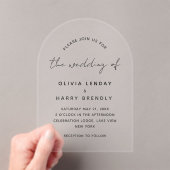 Elegantes Handwriting-Skript Minimalistische Hochz Acryleinladungen (Insitu (Handheld))