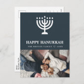 Elegantes Hanukkah Foto Postkarte (Vorne/Hinten)