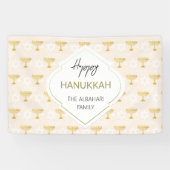 Elegantes Hanukkah Holiday Pattern Gold Banner (Horizontal)