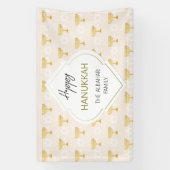 Elegantes Hanukkah Holiday Pattern Gold Banner (Vertikal)