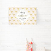 Elegantes Hanukkah Holiday Pattern Gold Banner (InSitu)