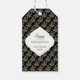 Elegantes Hanukkah Holiday Pattern Gold Geschenkanhänger