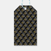 Elegantes Hanukkah Holiday Pattern Gold Geschenkanhänger (Rückseite)