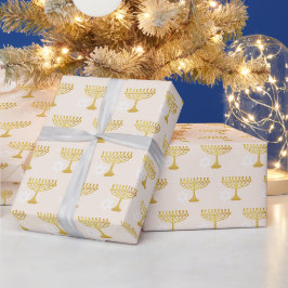 Elegantes Hanukkah Holiday Pattern Gold Geschenkpapier