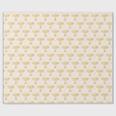 Elegantes Hanukkah Holiday Pattern Gold Geschenkpapier (Flach)