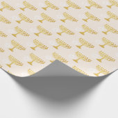Elegantes Hanukkah Holiday Pattern Gold Geschenkpapier (Ecke)