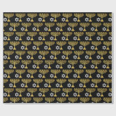 Elegantes Hanukkah Holiday Pattern Gold Geschenkpapier (Flach)