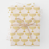 Elegantes Hanukkah Holiday Pattern Gold Geschenkpapier Set (Beispiel)