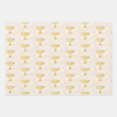 Elegantes Hanukkah Holiday Pattern Gold Geschenkpapier Set (Vorderseite 3)