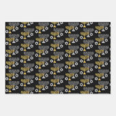 Elegantes Hanukkah Holiday Pattern Gold Geschenkpapier Set (Vorderseite)