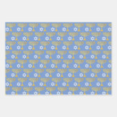 Elegantes Hanukkah Holiday Pattern Gold Geschenkpapier Set (Vorderseite 3)