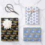 Elegantes Hanukkah Holiday Pattern Gold Geschenkpapier Set<br><div class="desc">Digitale Kunst</div>