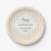 Elegantes Hanukkah Holiday Pattern Gold Pappteller (Vorderseite)