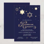 Elegantes Hanukkah-Party Einladung (Vorne/Hinten)