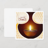 Elegantes Happy Diwali Festival Einladung (Vorne/Hinten)