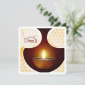 Elegantes Happy Diwali Festival Einladung (Stehend Vorderseite)