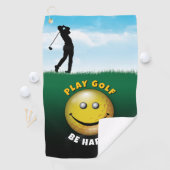 Elegantes Happy Golfer Design Golfhandtuch (Insitu)