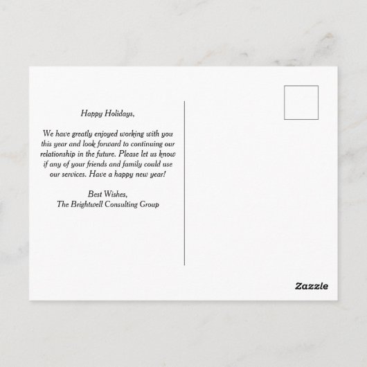 Elegantes Happy Holidays Black Gold Custom Busines Postkarte (Rückseite)