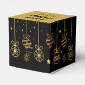 Elegantes Happy Holidays Black Gold Custom Party Geschenkschachtel (Rückseite)