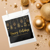 Elegantes Happy Holidays Black Gold Custom Party Geschenktütchen
