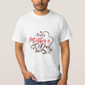 Elegantes Happy Mother's Day Floral Heart T-Shirt (Vorderseite)