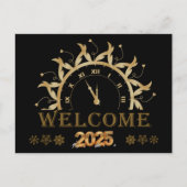 Elegantes Happy New Year 2025,Gold Glitzer Festive Postkarte (Vorderseite)