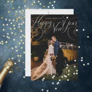 Elegantes Happy New Year Holiday Foto Feiertagskarte