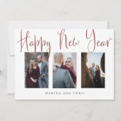 Elegantes Happy New Year Rose Gold Foto Collage (Vorderseite)