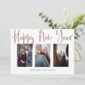 Elegantes Happy New Year Rose Gold Foto Collage (Stehend Vorderseite)