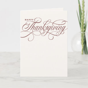 Elegantes Happy-Thanksgiving-Skript-Design Feiertagskarte
