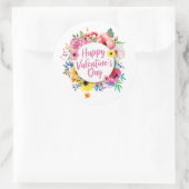 Elegantes Happy Valentine's Day Floral Sticker Sie (Tasche)